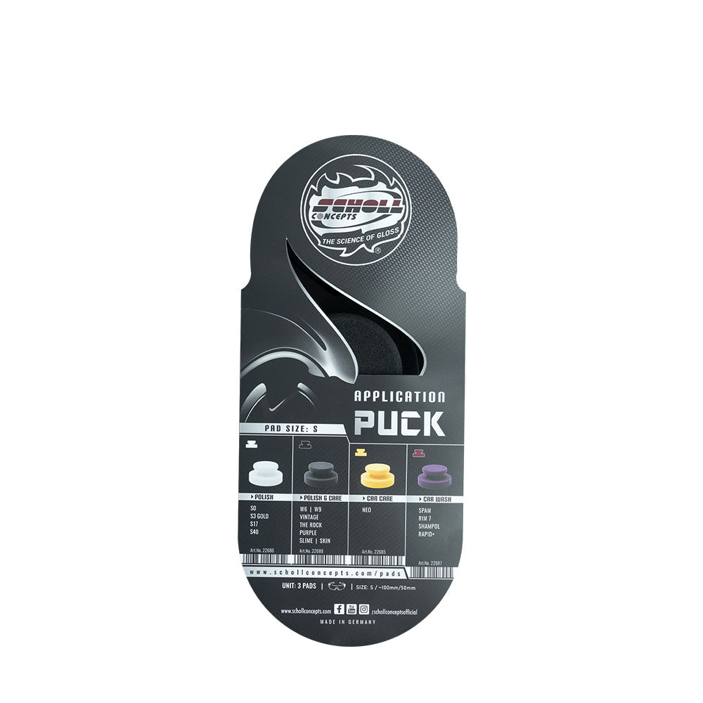 Hand Puck Black ฟองน้ำสำหรับทำความสะอาดและเคลือบ (100/50 mm)