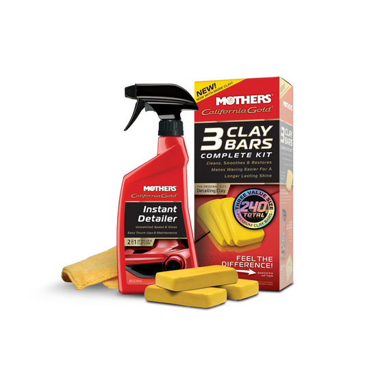 California Gold® 3 Clay Bars Complete Kit ชุดดินน้ำมัน สเปรย์แว็กซ์และผ้าไมโครไฟเบอร์