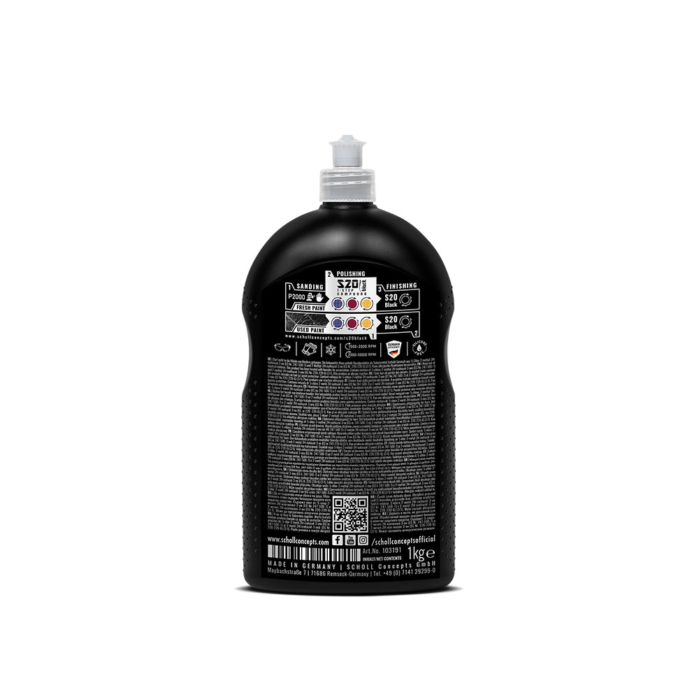 S20 Black น้ำยาขัดสีรถ "1 ขั้นตอน" สำหรับรอยระดับปานกลาง (1 kg)