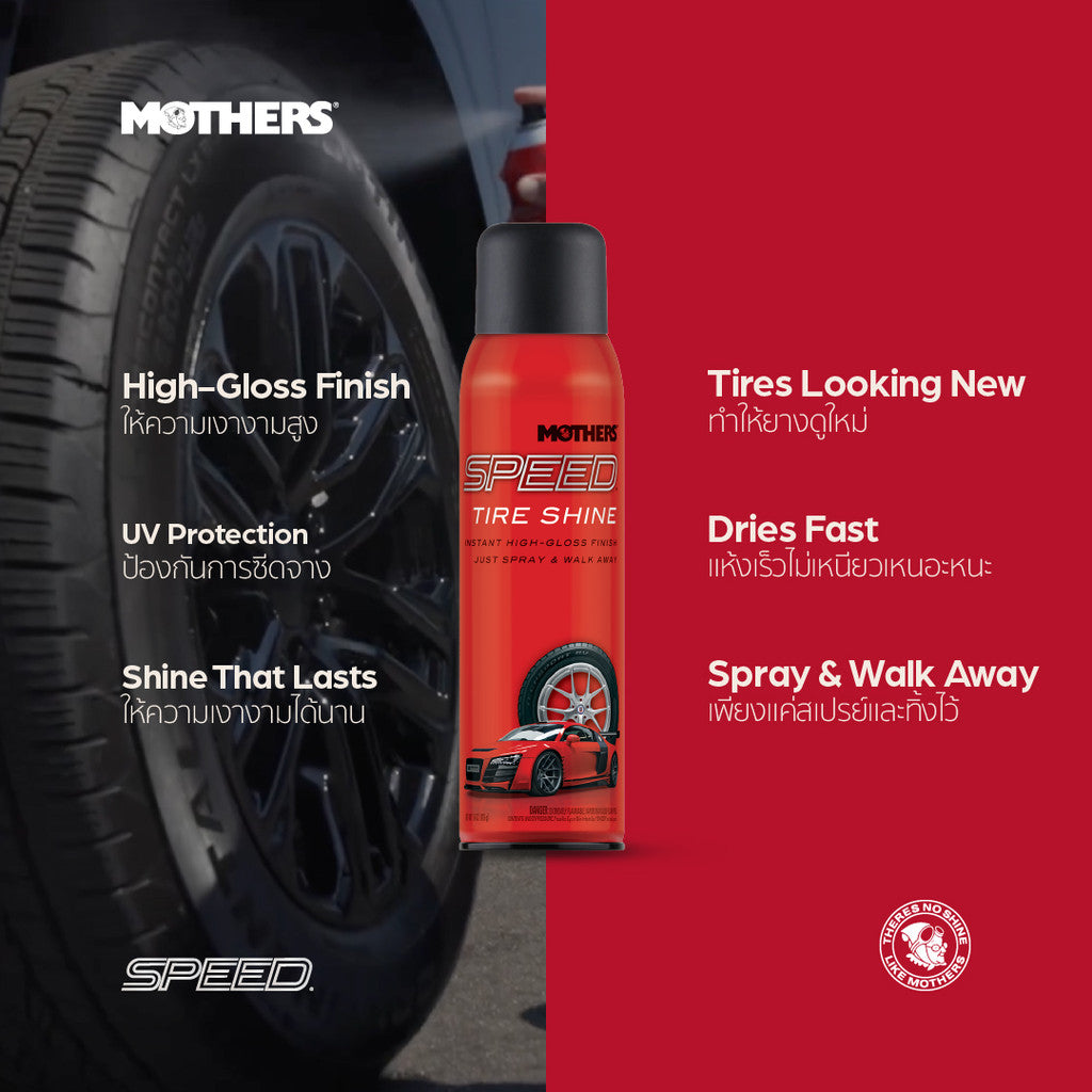 Speed® Tire Shine สเปรย์เคลือบเงายาง ใช้งานง่าย สะดวกรวดเร็ว (425 ml)