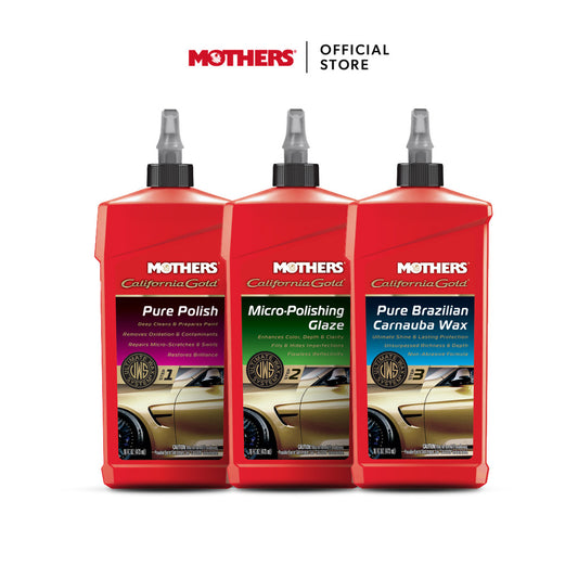 [เซ็ต ขัด-เคลือบสี 3 ขั้นตอน] Mothers® California Gold® 3-Step Ultimate Wax System